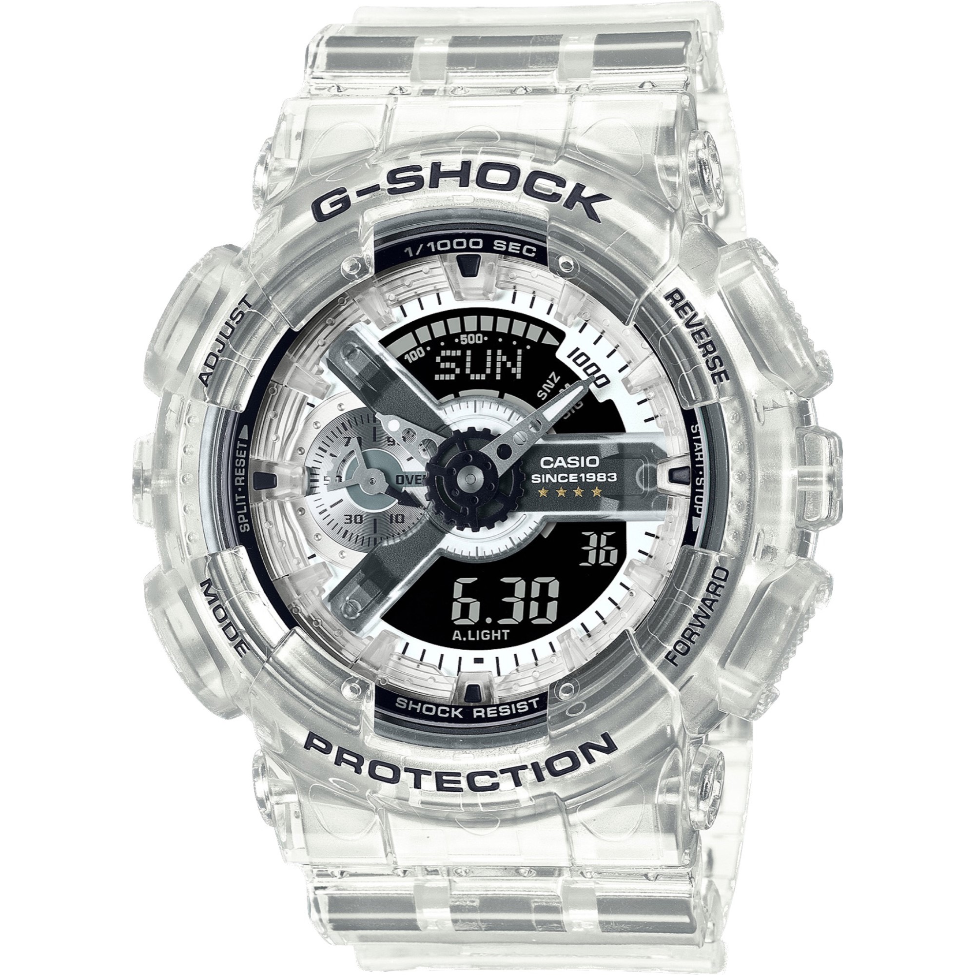 カシオ CASIO G-SHOCK 腕時計 ユニセックス GMA-S114RX-7ADR Gショック クオーツ ブラック/シルバーxスケルトン アナデジ表示